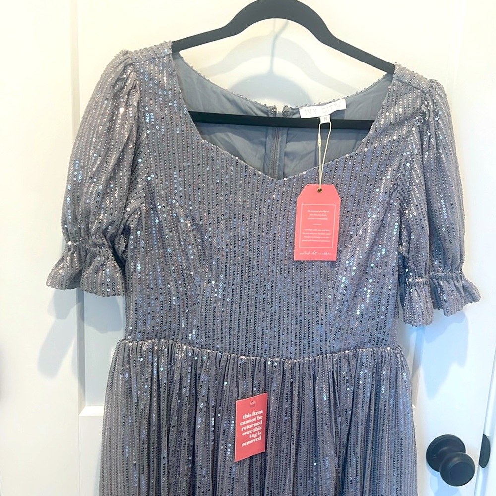 Ivy City Co Clara Dress in Gunmetal, Size M